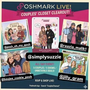 Couples Closet Clearout- ALL DAY SHOWS